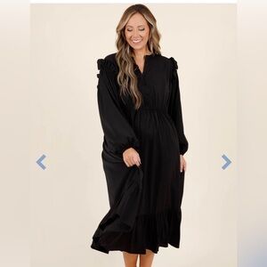 Elegant Black Long Sleeve Dress